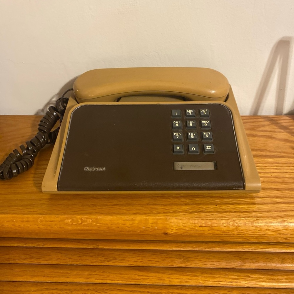 Vintage 1981 Northern Telecom Diplomat Brown Touch Tone Phone